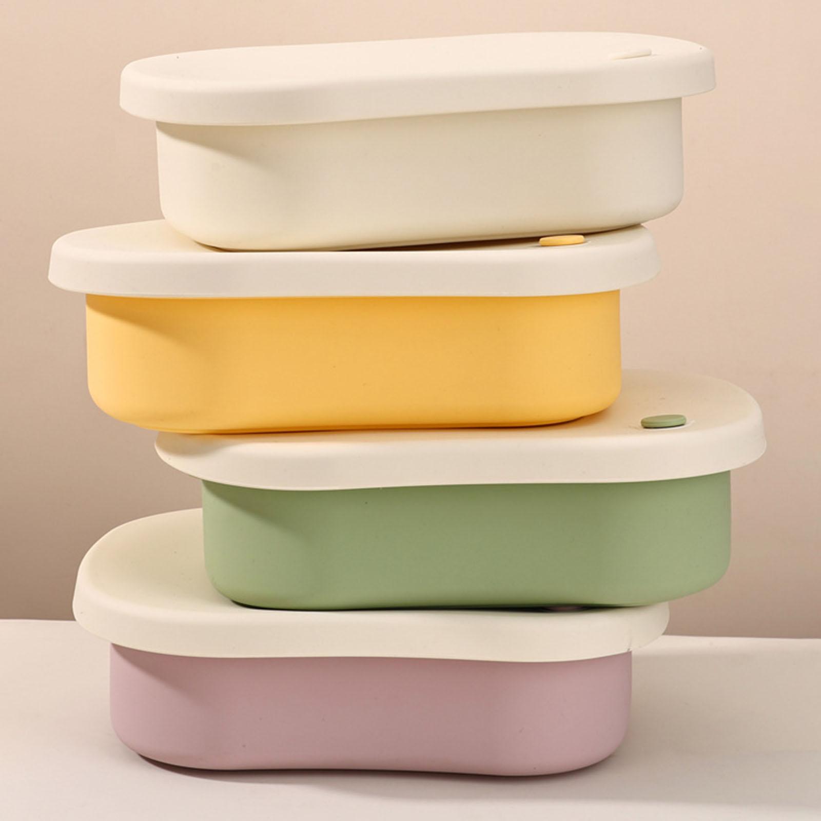 Food Snacks For Kids - Silicone Food Container 3-Compartment Leakproof Lunch