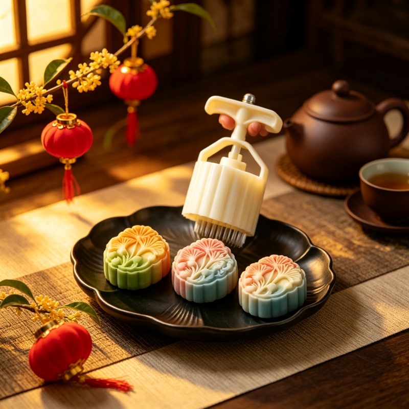 Food Stamps Snacks - Mooncake Mold Ginkgo Leaf Hand Press