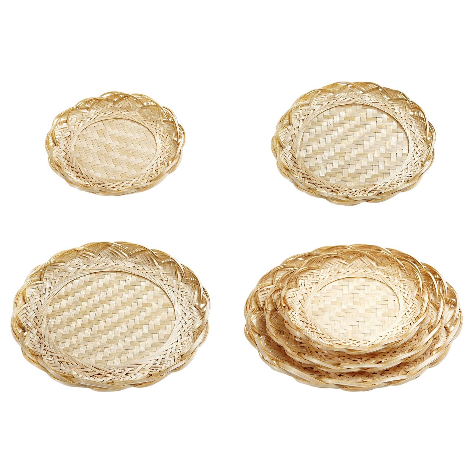 Bamboo Basket Tray Food Storag - Food Snacks Basket ulasan dan harga