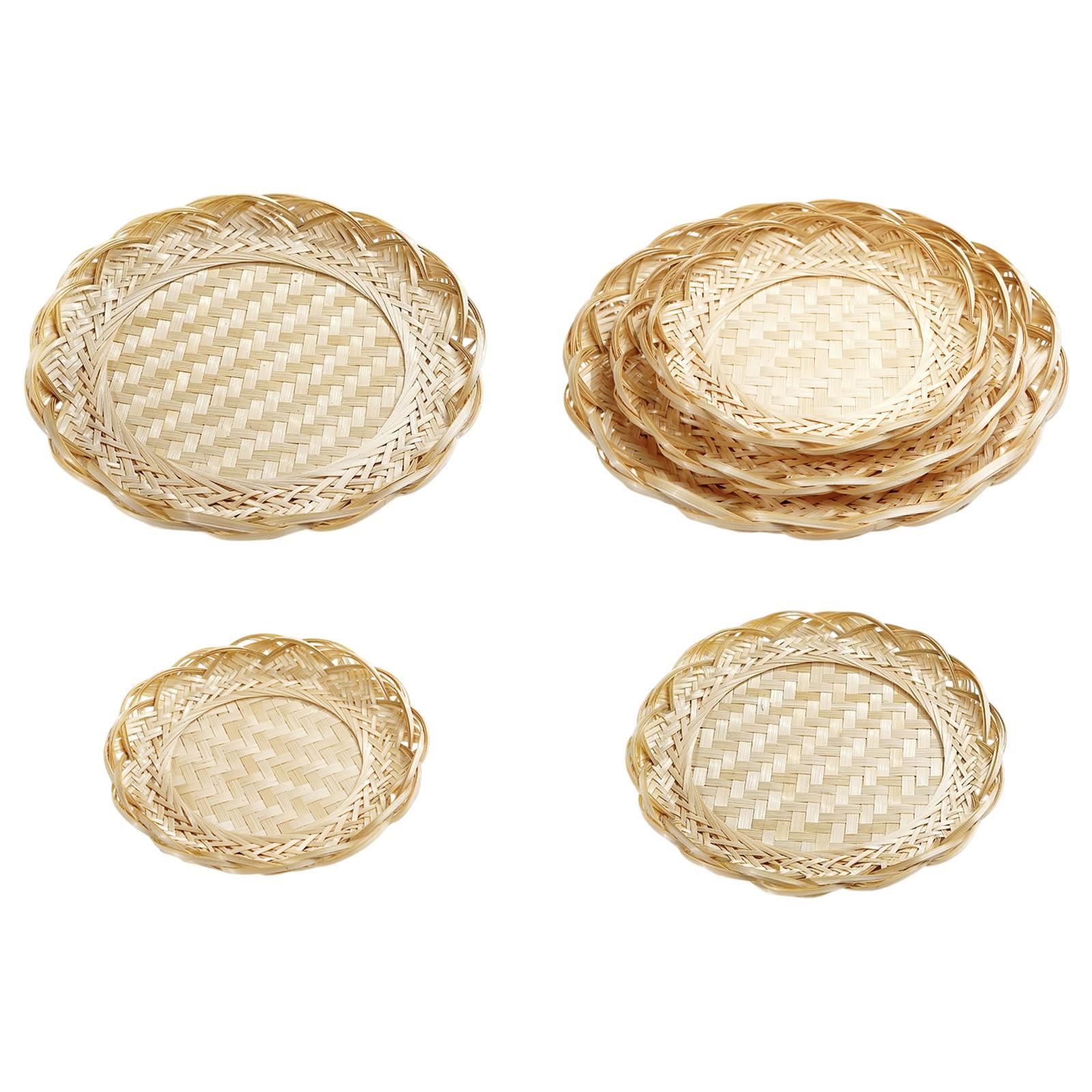 Bamboo Basket Tray Food Storag - Food Snacks Basket ulasan dan harga