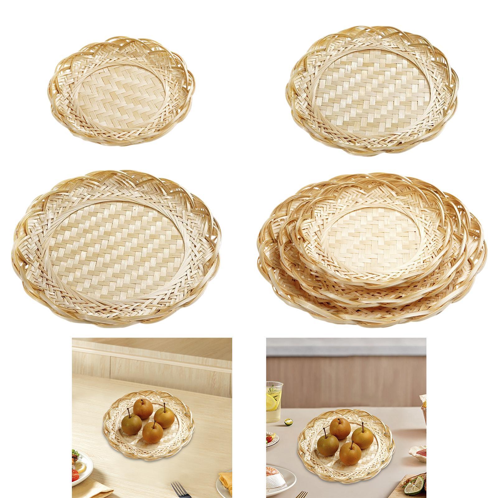 Bamboo Basket Tray Food Storag - Food Snacks Basket ulasan dan harga
