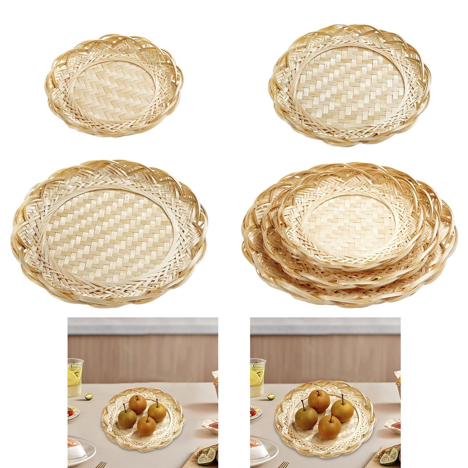 Bamboo Basket Tray Food Storag - Food Snacks Basket ulasan dan harga