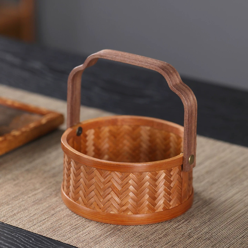 Lacquered Bamboo Woven Handhel - Food Snacks With Fiber ulasan dan harga