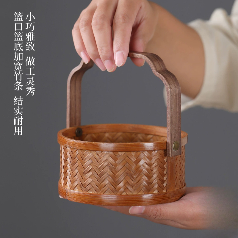 Lacquered Bamboo Woven Handhel - Food Snacks With Fiber ulasan dan harga