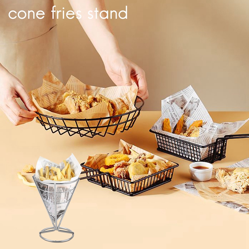 4 Pcs French Fries Stand Cone  - Food Snacks Basket ulasan dan harga