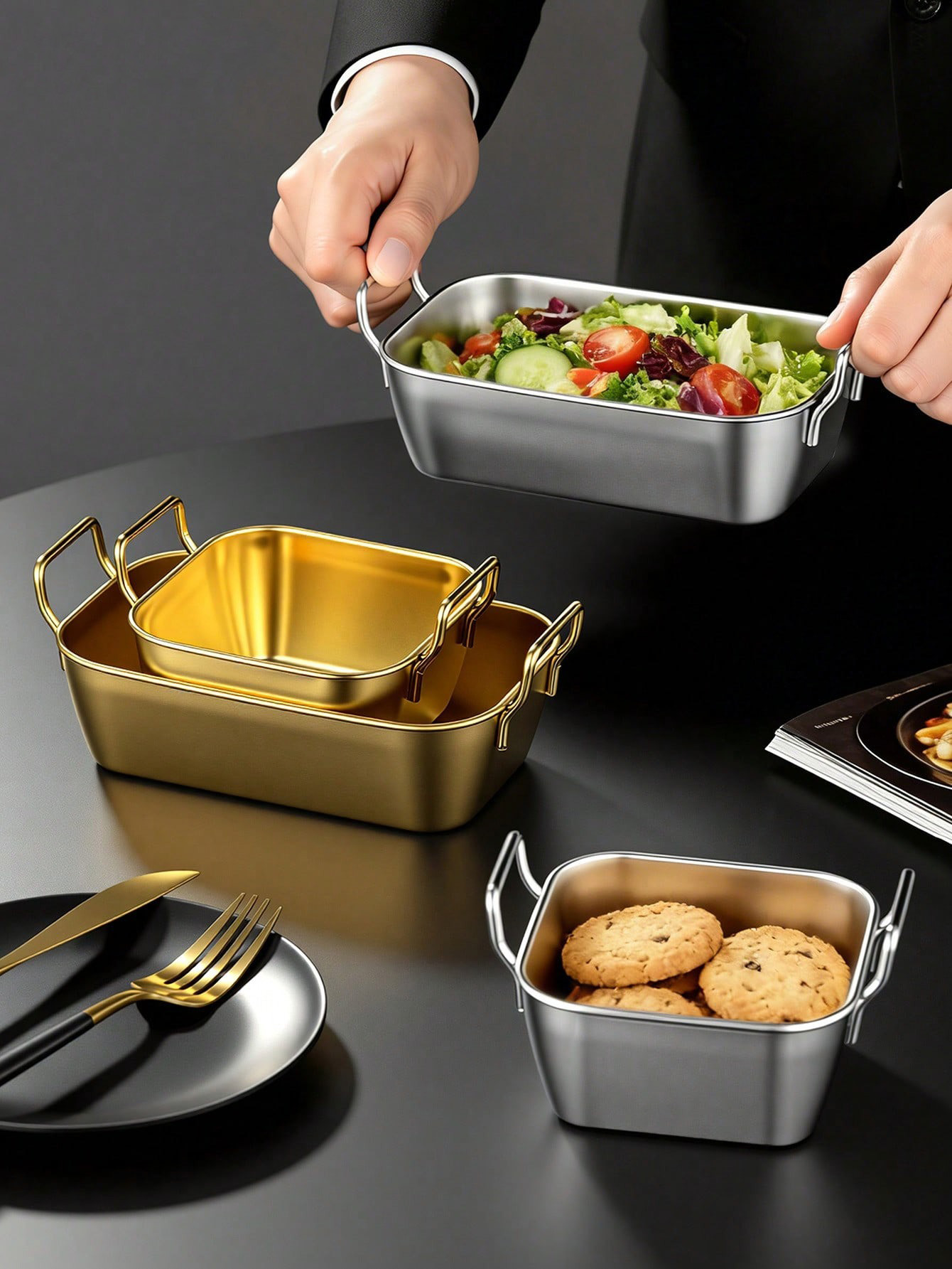 1pc Stainless Steel Double-ear - Food Snacks Basket ulasan dan harga