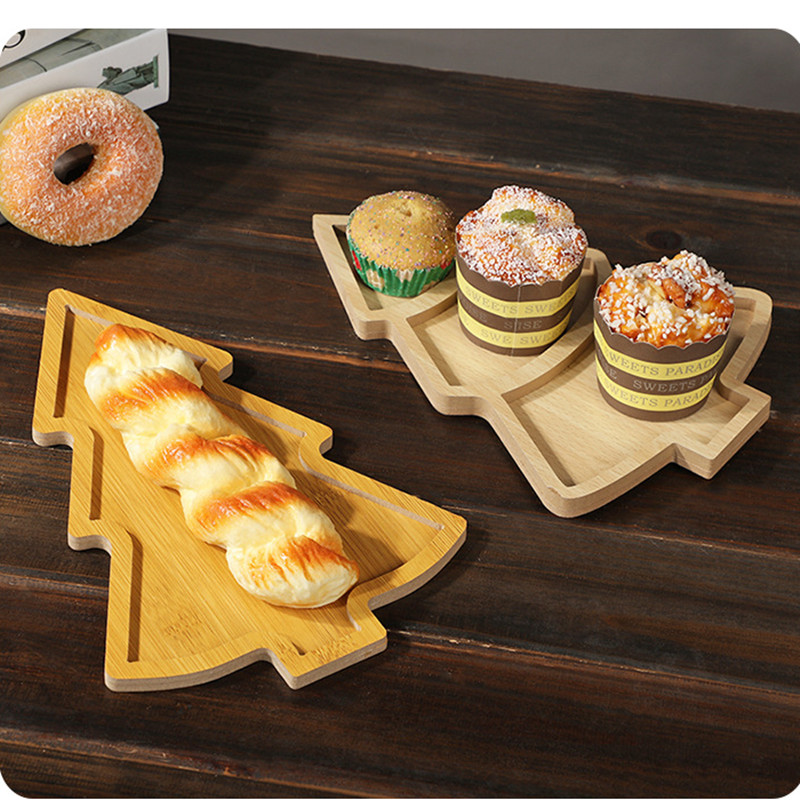 Christmas Plate Wooden Tray Xm - Xmas Food Snacks ulasan dan harga