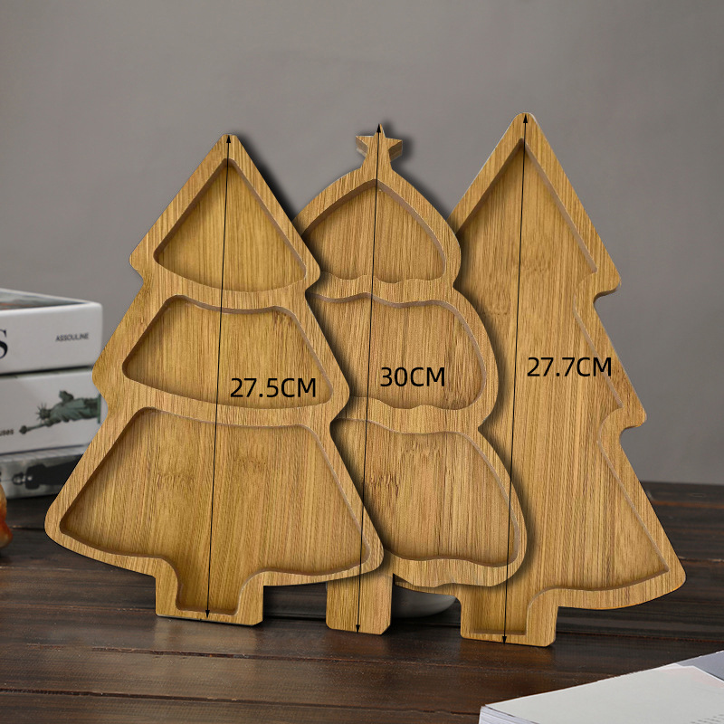 Christmas Plate Wooden Tray Xm - Xmas Food Snacks ulasan dan harga