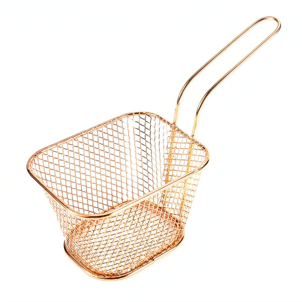 Rose Gold Square Wire Fry Bask - Food Snacks Basket ulasan dan harga
