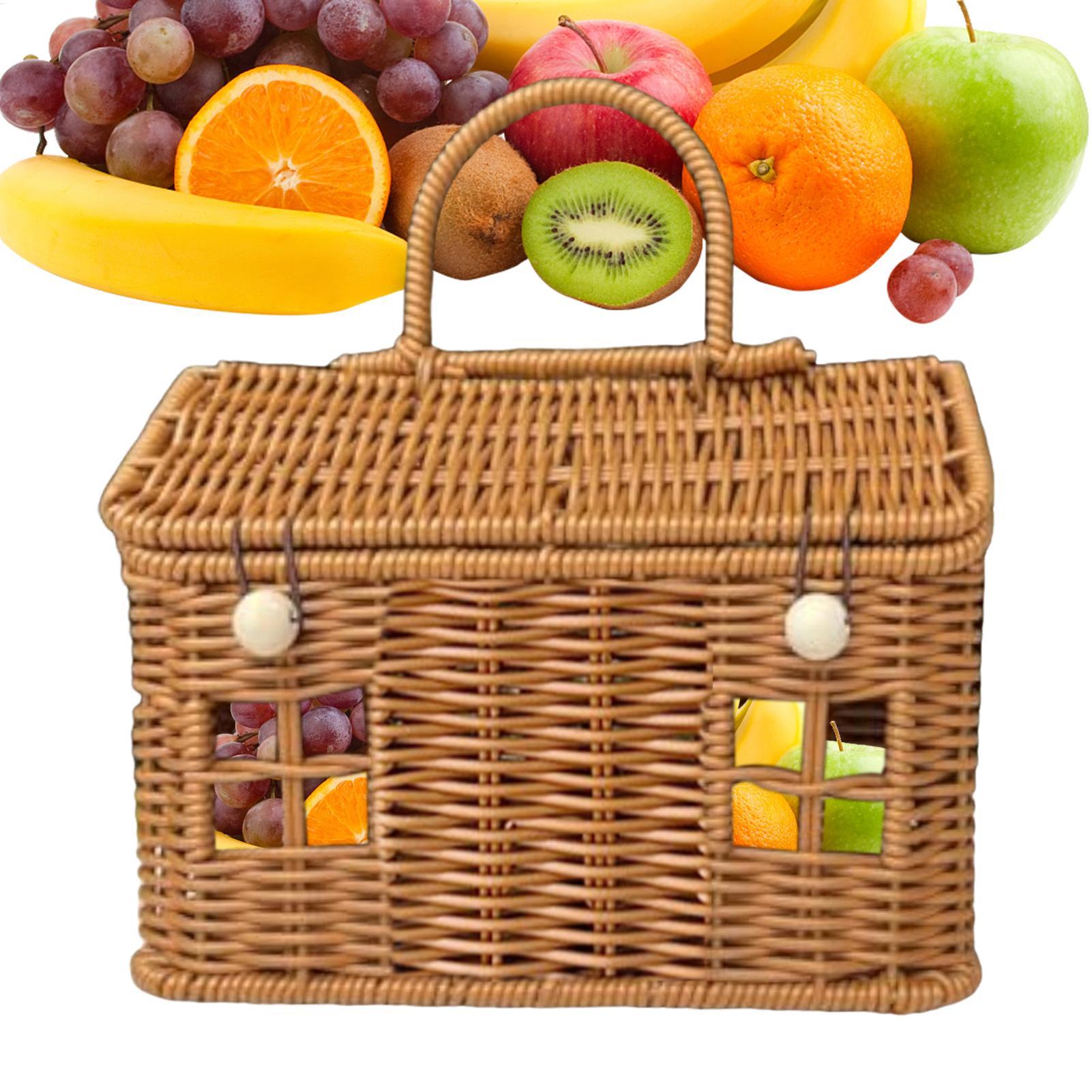 Rattan Basket Vintage House Sh - Food Snacks With Fiber ulasan dan harga