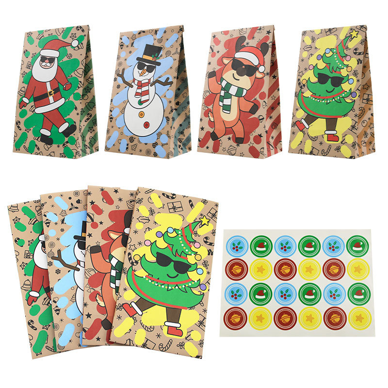 Christmas Paper Bags 24Pcs New - Xmas Food Snacks ulasan dan harga