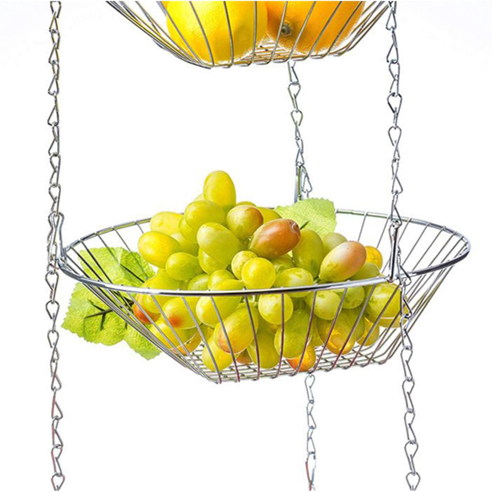 Fruit Basket 3-Tier Iron Holde - Food Snacks Basket ulasan dan harga