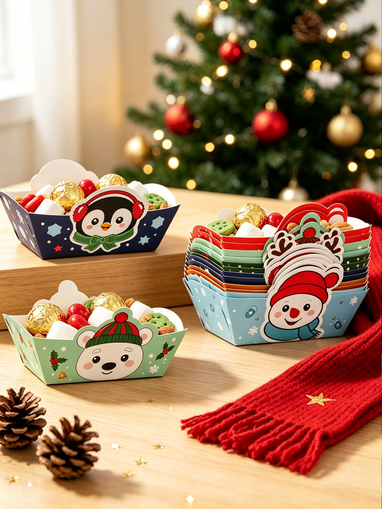 12PCS/Christmas Cartoon Charac - Xmas Food Snacks ulasan dan harga