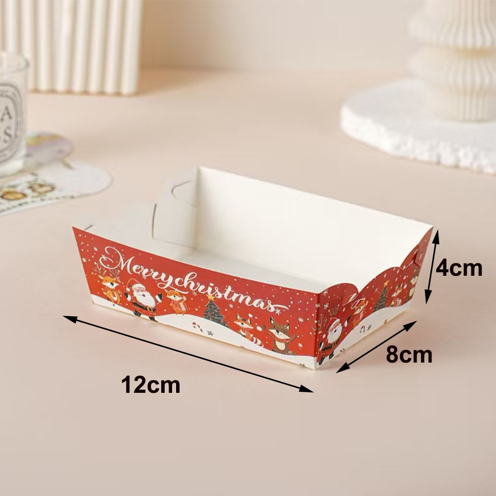 20Pcs Christmas Paper Food Tra - Xmas Food Snacks ulasan dan harga