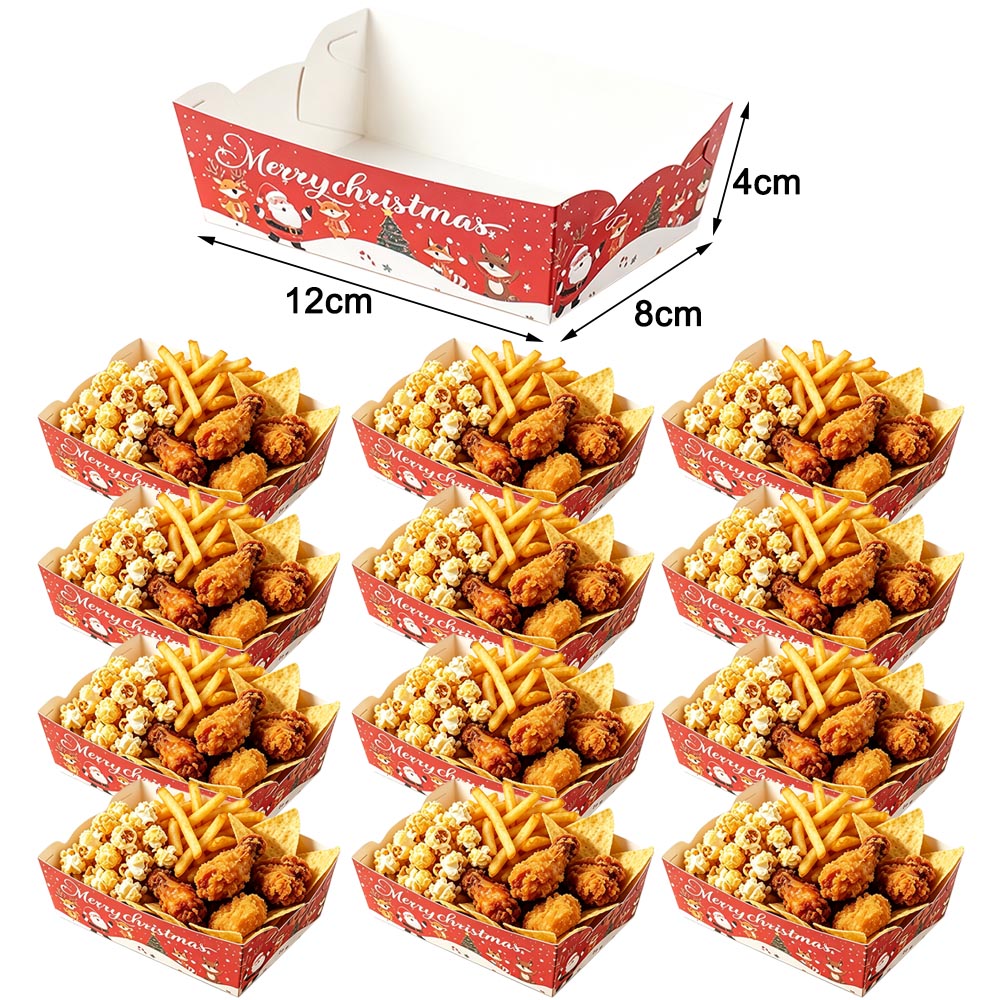 20Pcs Christmas Paper Food Tra - Xmas Food Snacks ulasan dan harga