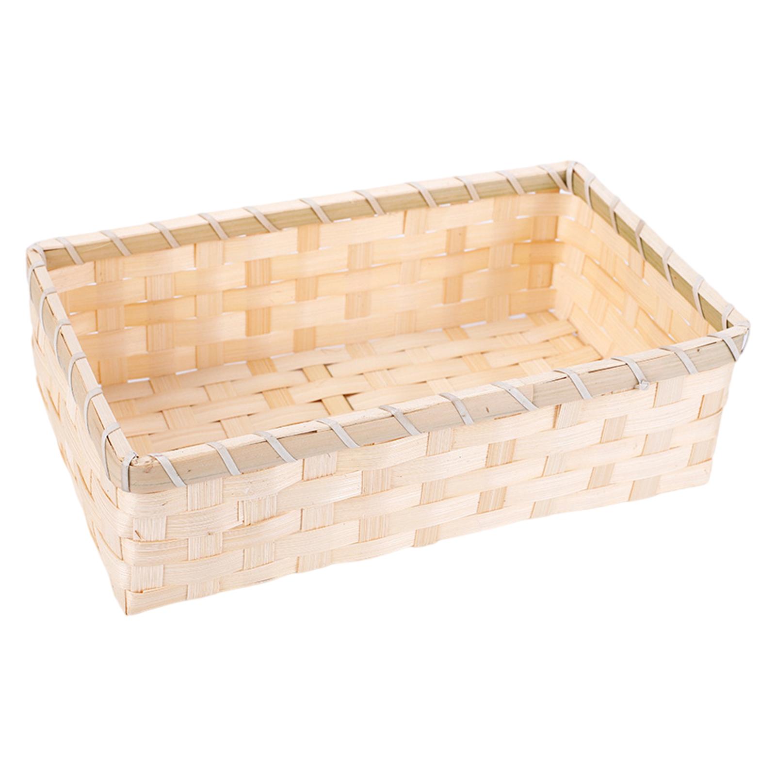 Natural Woven Serving Tray Bas - Food Snacks Basket ulasan dan harga
